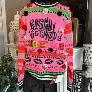 Spencer's Pink and Green Christmas Sweater